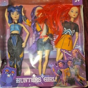 Fashion Dolls Set - Blue, Purple, and Red Hair